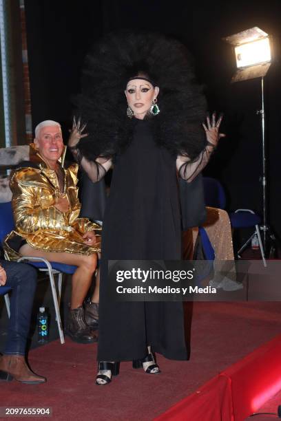 Lola Cortés poses for photos during the press conference for the 7th season of 'Solo La Mas' on March 19, 2024 in Mexico City, Mexico.