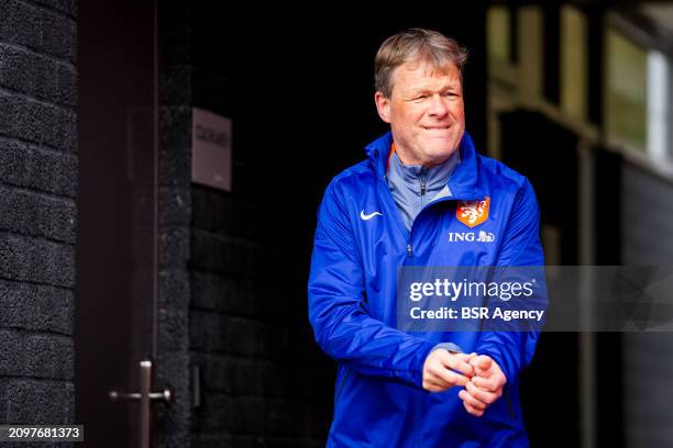 Netherlands assistant coach Erwin Koeman during a Training Session of the Netherlands Men's Football Team at the KNVB Campus on March 21, 2024 in...