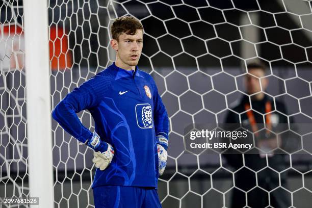 Goalkeeper Robin Roefs of the Netherlands U21 looks on before the U21 International Friendly match between Netherlands U21 and Norway U21 at...