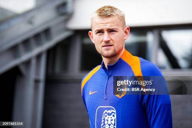 Matthijs de Ligt of the Netherlands during a Training Session of the Netherlands Men's Football Team at the KNVB Campus on March 21, 2024 in Zeist,...