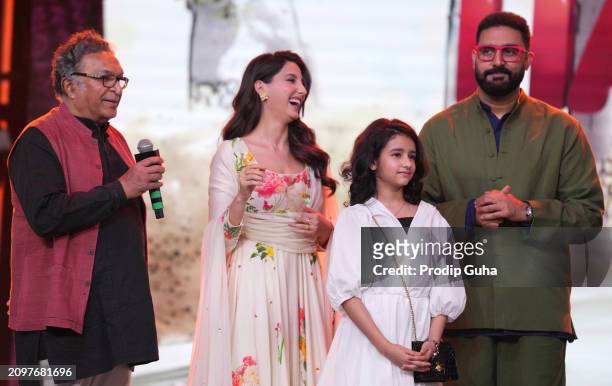 Guests, Nora Fatehi, Abhishek Bachchan attend the Prime Video Presents India Showcase on March 19, 2024 in Mumbai, India.