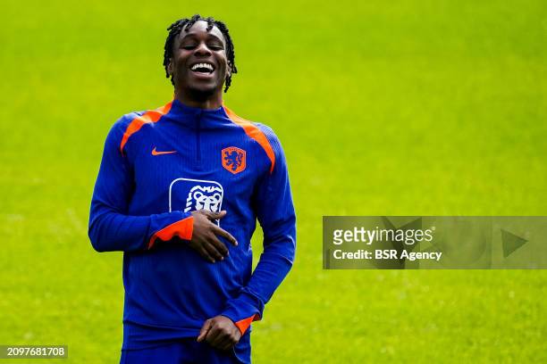 Jeremie Frimpong of the Netherlands during a Training Session of the Netherlands Men's Football Team at the KNVB Campus on March 21, 2024 in Zeist,...