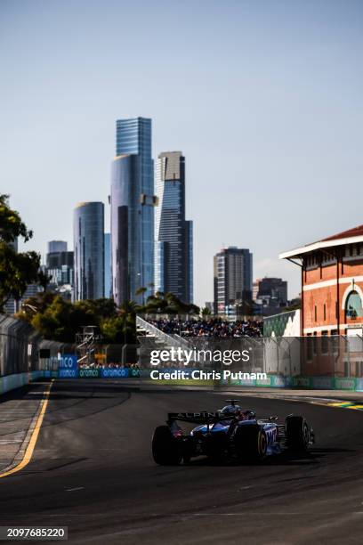 Esteban Ocon of France drives the Alpine A524 Renault during second practice in the 2024 Australian Grand Prix at Albert Park in Melbourne, Australia.