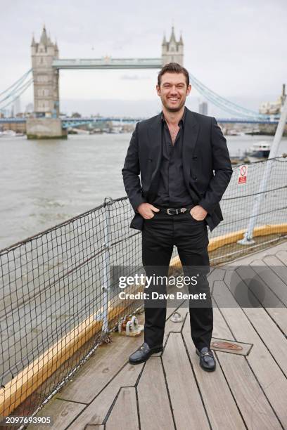 Alex Pettyfer attends the London photocall for "The Ministry Of Ungentlemanly Warfare" at HMS Belfast on March 22, 2024 in London, England.