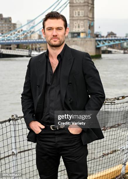 Alex Pettyfer at the photo call for "The Ministry of Ungentlemanly Warfare" held at HMS Belfast on March 22, 2024 in London, England.