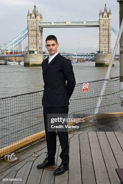 Hero Fiennes Tiffin at the photo call for "The Ministry of Ungentlemanly Warfare" held at HMS Belfast on March 22, 2024 in London, England.