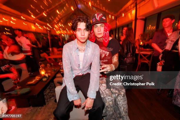 Landon Barker and Jaden Hossler at the Genre : Sadboy Listening Party with MGK and Trippie Redd at Harriet's Rooftop in West Hollywood on March 21,...