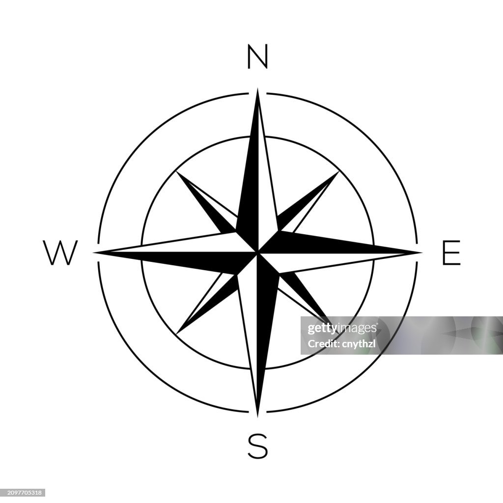 Icono de la rosa de los vientos de la brújula