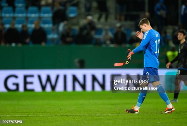 March 2024, Saxony, Chemnitz: Soccer, U21 Men: European Championship qualifier, Germany - Kosovo, 1st round, Group D, Matchday 8, Stadium - An der...