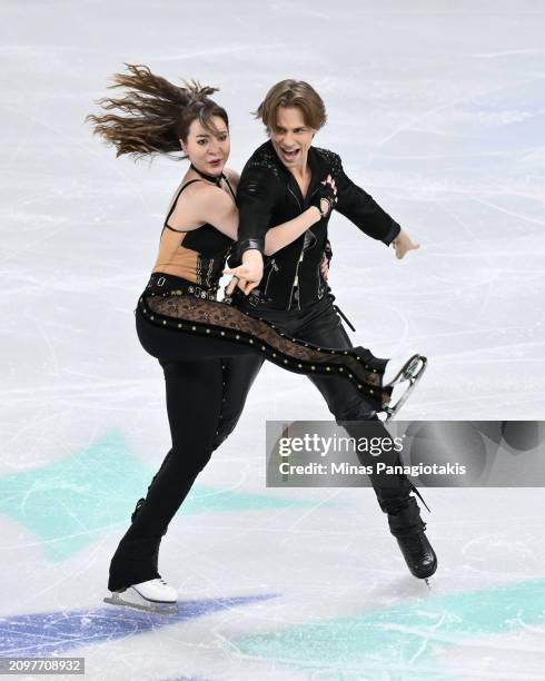 Allison Reed and Saulius Ambrulevicius of Lithuania compete in the Ice Dance Rhythm Dance during the ISU World Figure Skating Championships at the...