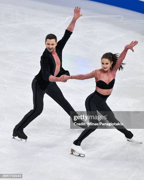 Lilah Fear and Lewis Gibson of Great Britain compete in the Ice Dance Rhythm Dance during the ISU World Figure Skating Championships at the Bell...