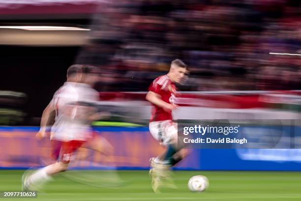 Attila Szalai of Hungary in action during the international friendly match between Hungary and Turkiye at Puskas Arena on March 22, 2024 in Budapest,...