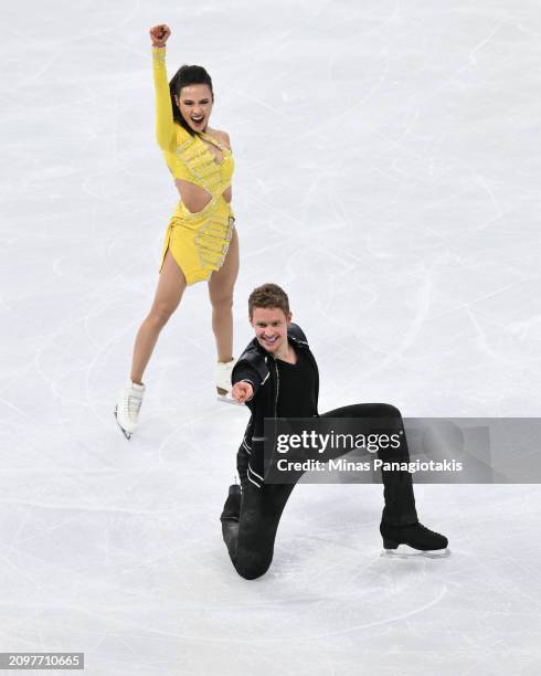 Madison Chock and Evan Bates of the United States of America compete in the Ice Dance Rhythm Dance during the ISU World Figure Skating Championships...