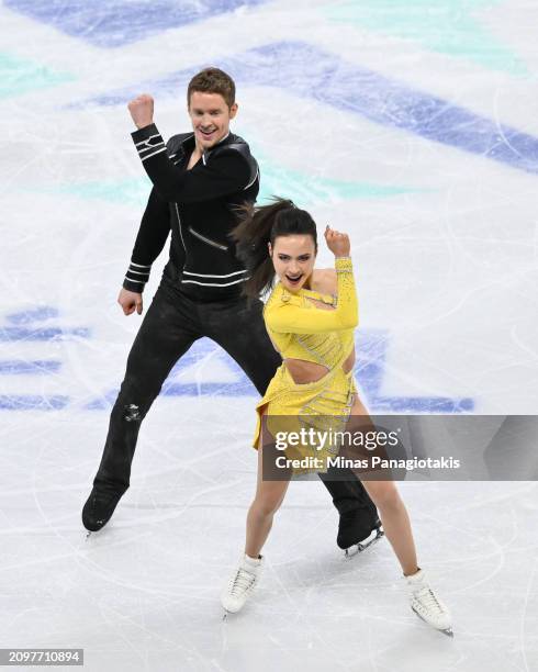 Madison Chock and Evan Bates of the United States of America compete in the Ice Dance Rhythm Dance during the ISU World Figure Skating Championships...