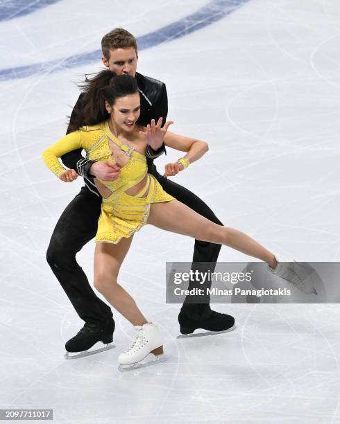 Madison Chock and Evan Bates of the United States of America compete in the Ice Dance Rhythm Dance during the ISU World Figure Skating Championships...