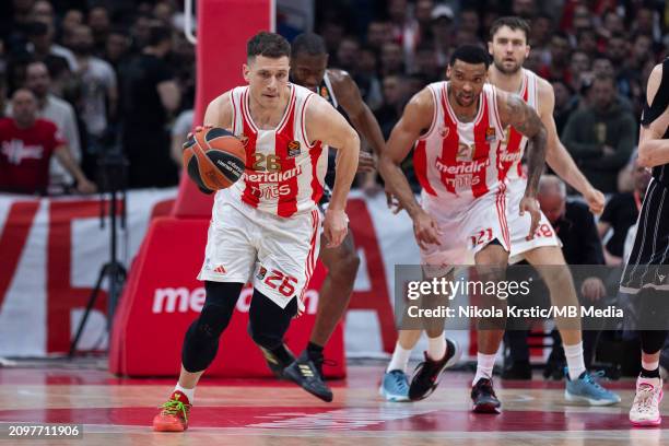 Nemanja Nedovic of Crvena Zvezda Meridianbet Belgrade in action during the 2023/2024 Turkish Airlines EuroLeague, Round 31 match between Crvena...