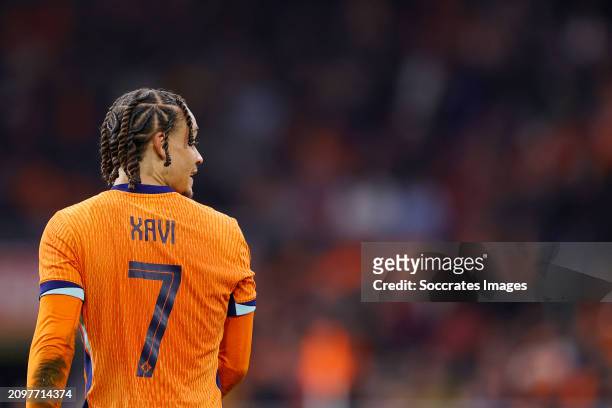Xavi Simons of Holland during the International Friendly match between Holland v Scotland at the Johan Cruijff Arena on March 22, 2024 in Amsterdam...