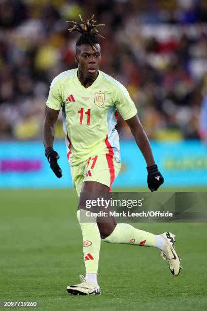 Nico Williams of Spain during the international friendly match between Spain and Colombia at London Stadium on March 22, 2024 in London, England.