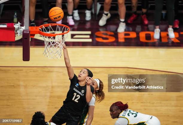 Vanderbilt Commodores forward Khamil Pierre shoots the ball in the second half against the Baylor Lady Bears at Cassell Coliseum on March 22, 2024 in...