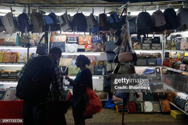 Counterfeit bags for sale in Chinese Town in Kuala Lumpur, Malaysia, on Friday, March 22, 2024. Malaysia is expected to release CPI figures on March...