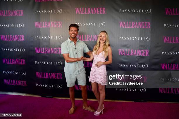 Amadeus Serafini and Kelli Berglund attend the red carpet of Passionflix's Wallbanger Premiere at Passioncon at Hyatt Regency Grand Reserve on March...