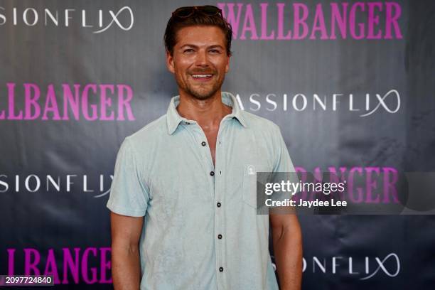 Amadeus Serafini attends the red carpet of Passionflix's Wallbanger Premiere at Passioncon at Hyatt Regency Grand Reserve on March 22, 2024 in San...