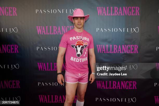 James Andrew Fraser attends the red carpet of Passionflix's Wallbanger Premiere at Passioncon at Hyatt Regency Grand Reserve on March 22, 2024 in San...