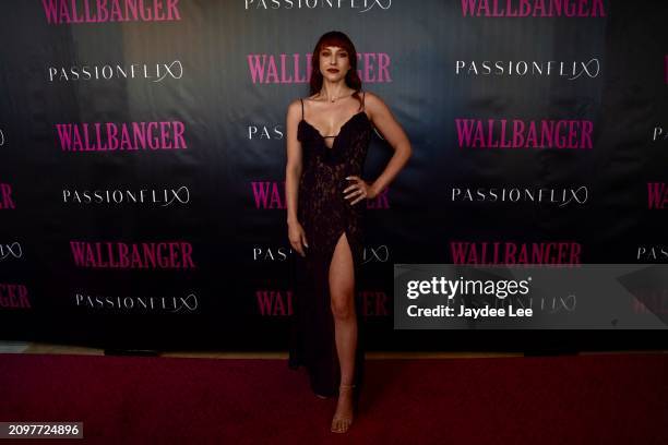 Abbey May attends the red carpet of Passionflix's Wallbanger Premiere at Passioncon at Hyatt Regency Grand Reserve on March 22, 2024 in San Juan,...