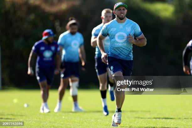 Kurt Capewell during a New Zealand Warriors NRL training session at Mt Smart Stadium on March 20, 2024 in Auckland, New Zealand.