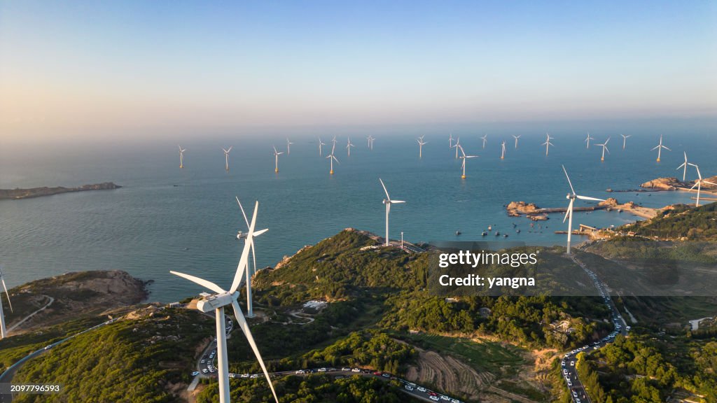 Offshore wind power equipment scene