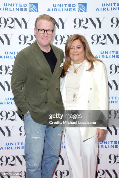 Todd Snyder and Fern Mallis pose before Fashion Icons In Conversation at 92NY on March 19, 2024 in New York City.