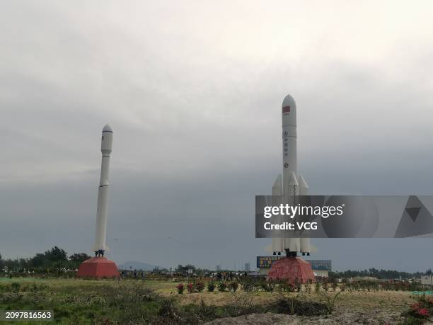 The Long March-8 Y3 carrier rocket carrying the relay satellite Queqiao-2 prepares to blast off from the Wenchang Spacecraft Launch Site on March 20,...