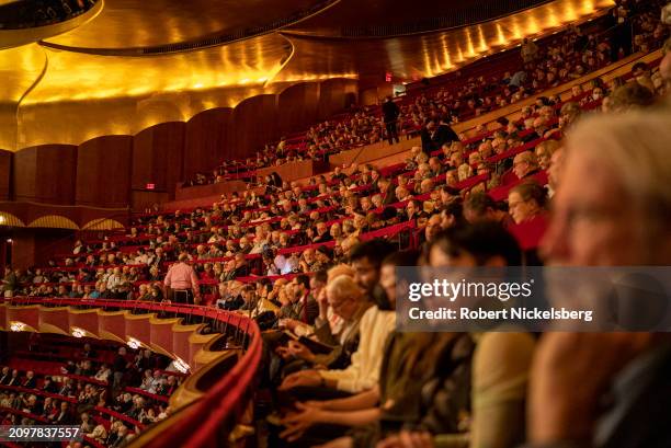 Nearly sold out crowd waits for a performance of Giuseppe Verdi's "La Forza del Destino" to begin March 12, 2024 at the Metropolitan Opera at Lincoln...