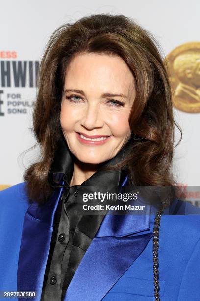 Lynda Carter attends the 2024 Library Of Congress Gershwin Prize Dinner at The Library of Congress on March 19, 2024 in Washington, DC.