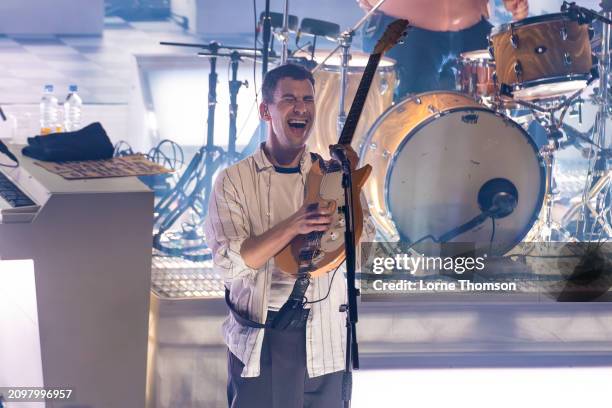 Jack Antonoff of Bleachers performs at O2 Forum Kentish Town on March 19, 2024 in London, England.