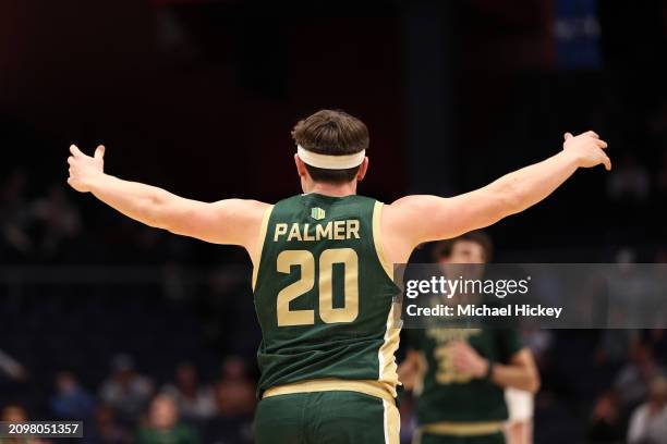 Joe Palmer of the Colorado State Rams reacts during the second half against the Virginia Cavaliers in the First Four game during the NCAA Men's...