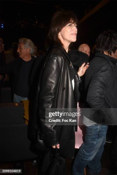 Charlotte Gainsbourg attends the "La Solitude d'Israel" : Bernard Henri Levy's Debate Evening at Salle Pleyel on March 19, 2024 in Paris, France.