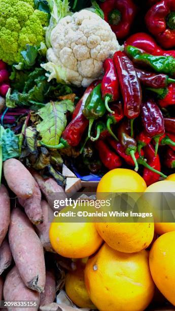 fresh produce market, a variety of fruit a vegetables - yam plant stock pictures, royalty-free photos & images
