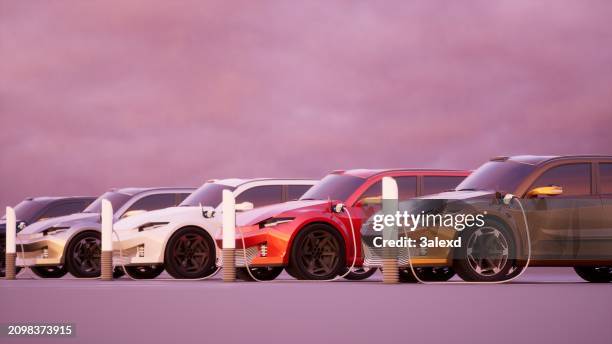 electric car charging - konzeptauto stock-fotos und bilder