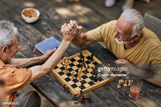 great game my friend! - chess game stockfoto's en -beelden