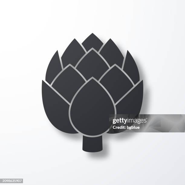 artichoke. icon with shadow on white background - artichoke simple stock illustrations