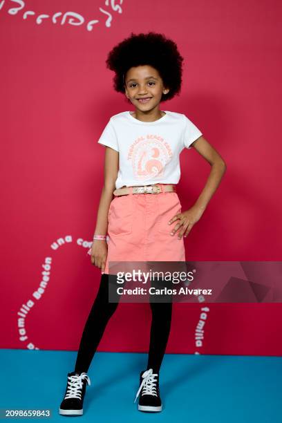 Actress Kamsiyochi Ngene attends the photocall for "La Familia Benetón" at the Casa de México Foundation on March 20, 2024 in Madrid, Spain.