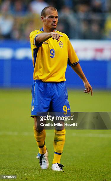 Fredrik Ljungberg of Sweden in action during the UEFA European Championships 2004 Group 4 Qualifying match between Sweden and Poland held on June 11,...