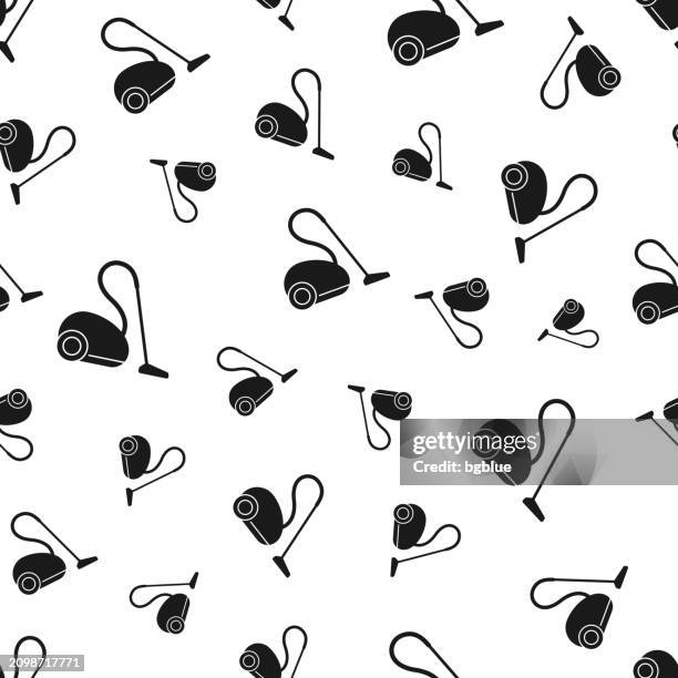 vacuum cleaner. seamless pattern. icons on white background - vacuum carpet stock illustrations