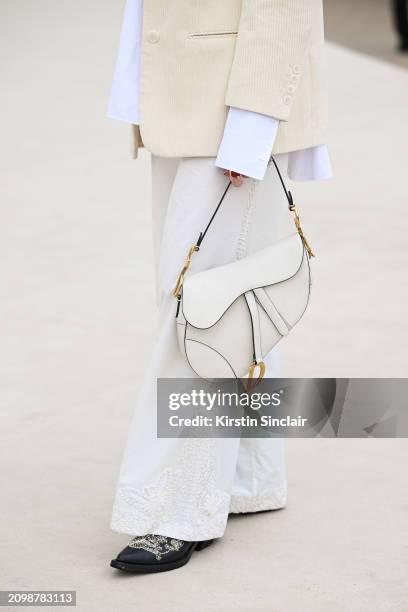 Deborah Reyner Sebag wears all Dior outside the Dior show during the Womenswear Fall/Winter 2024/2025 as part of Paris Fashion Week on February 27,...