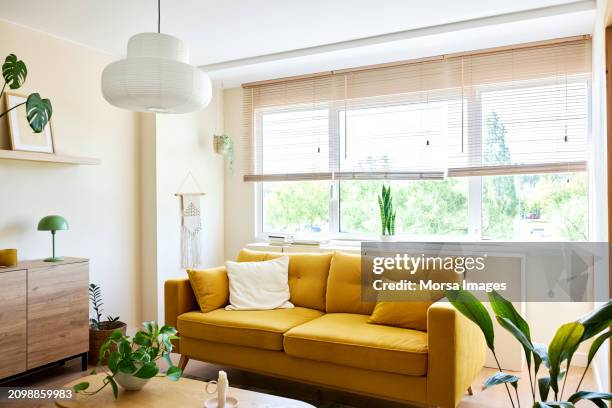 sofa in living room at home - camera ordinata foto e immagini stock