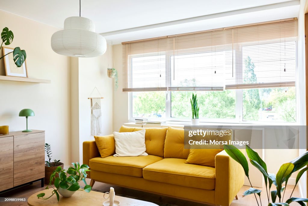Sofa in living room at home