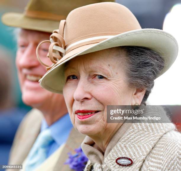 Andrew Parker Bowles and Princess Anne, Princess Royal attend day 2 'Style Wednesday' of the Cheltenham Festival at Cheltenham Racecourse on March...