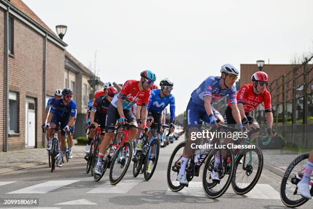 Jacopo Guarnieri of Italy and Team Lotto-Dstny, Davide Cimolai of Italy and Movistar Team and Arnaud Demare of France and Team Arkea-B&B Hotels...