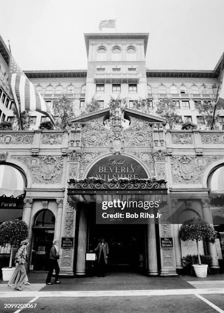 Exterior view of Beverly Wilshire Hotel, June 11, 1983 in Beverly Hills, California.